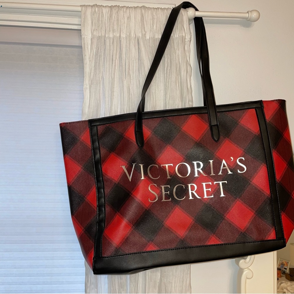 VICTORIA’S SECRET Plaid Christmas Tote Bag